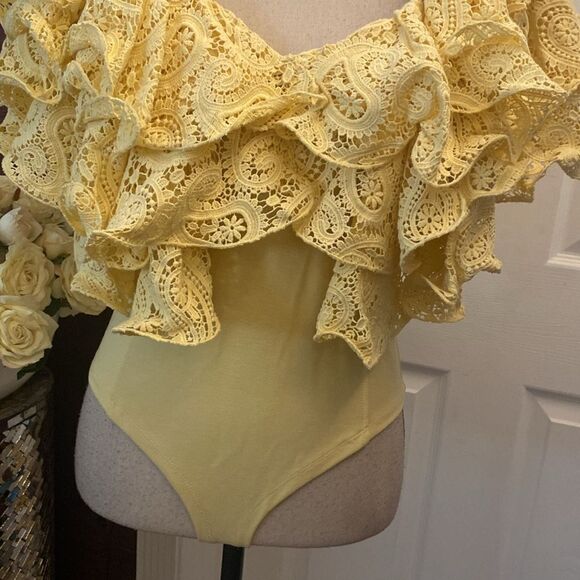 ROTATE Birger Christensen Carmen lace trimmed bodysuit, US8 - Picture 10 of 16